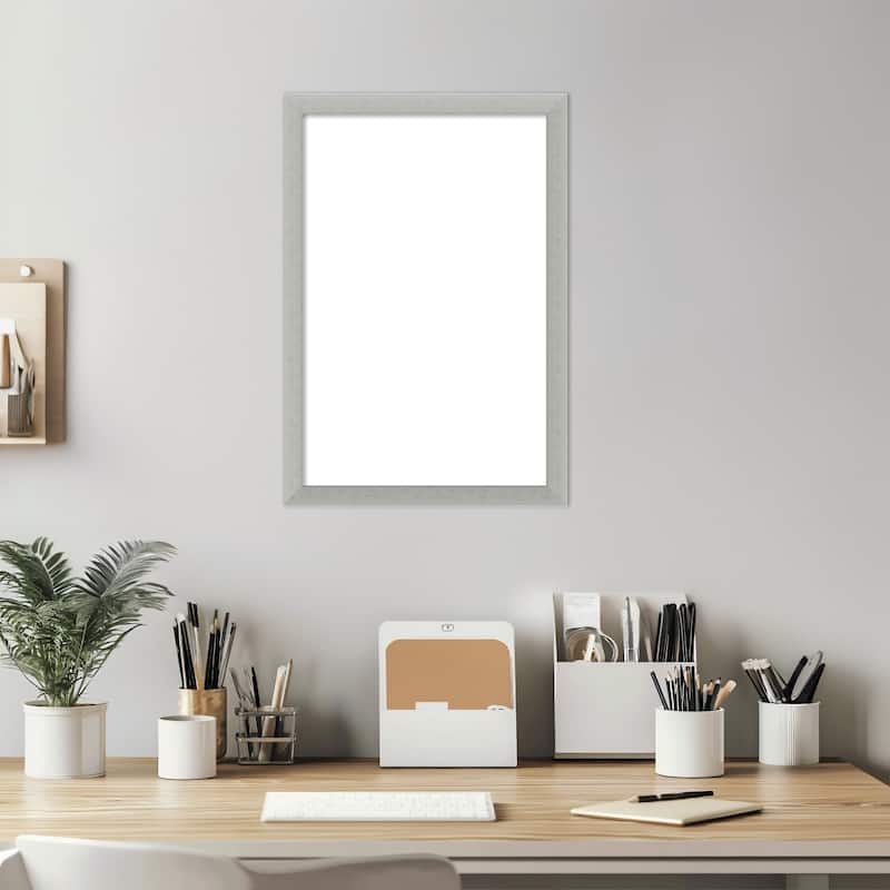 Amanti Art Silver Leaf Framed Dry Erase Magnetic Board