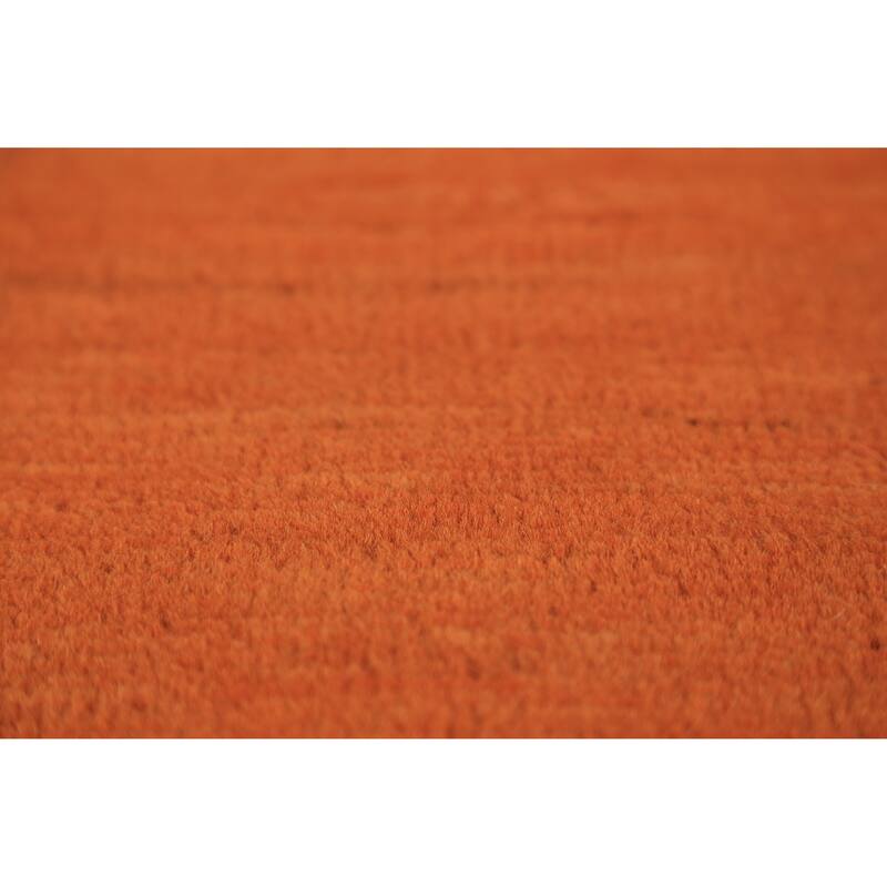 Orange Gabbeh Oriental Rug Handmade Wool Carpet - 3'5" x 4'11"