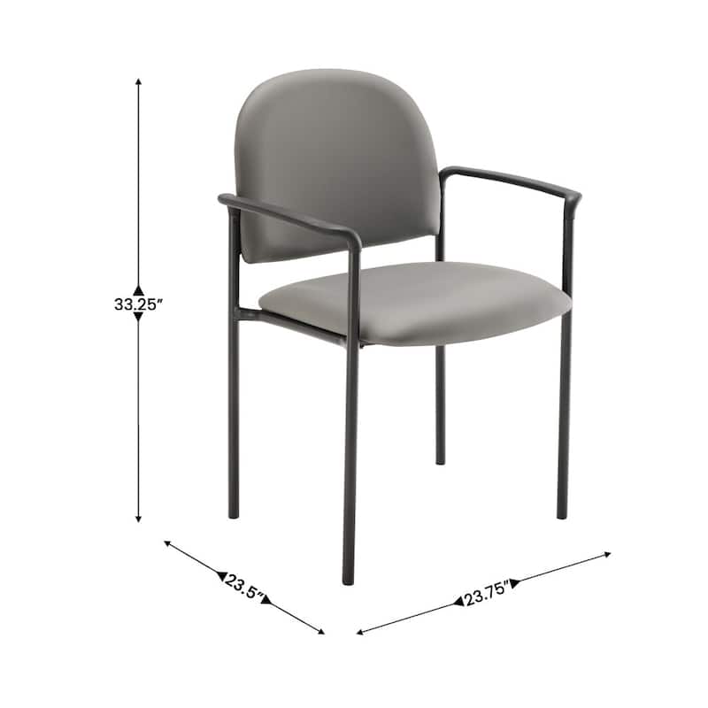 Comfort Stackable Steel Side Reception Chair with Arms - 23.5"D x 23.75"W x 33.25"H