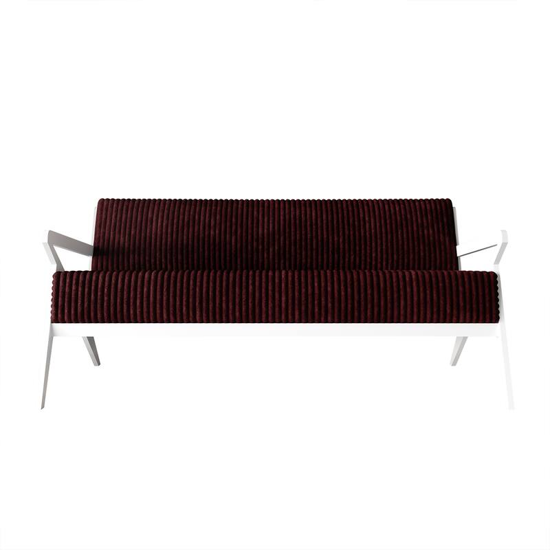 CraftPorch Chic Modern Velvet Upholstered Sofa - Red