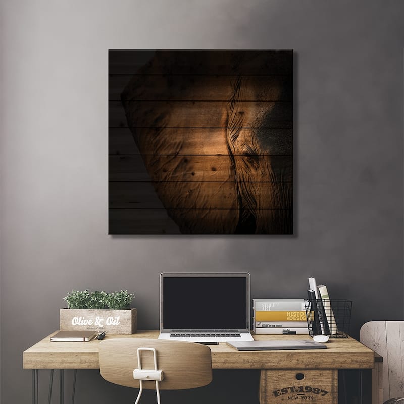 Gentle Giant Print On Wood by Louise Wolbers - Multi-Color
