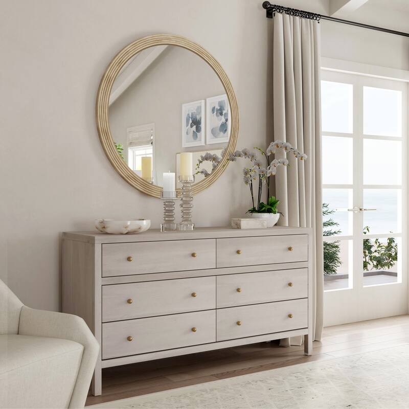 Nora 6-Drawer Wood Wide Dresser