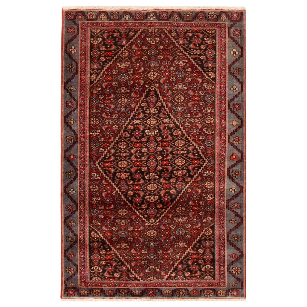 ECARPETGALLERY Hand-knotted Anatolian Vintage Red Wool Rug - 4'0 x 6'1