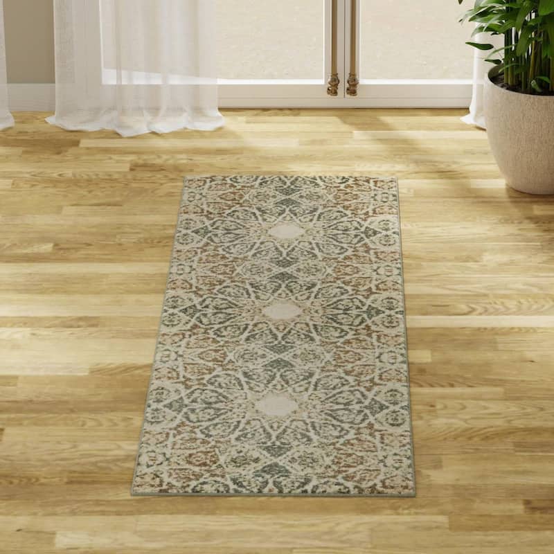 Contemporary Daisy Collection Area Rug - Multi - 2'6"x10'
