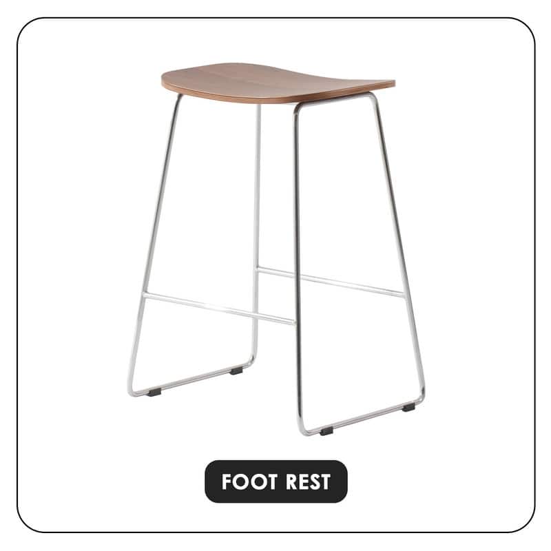 Melrose Modern Wood Saddle Seat Counter Stool by LeisureMod