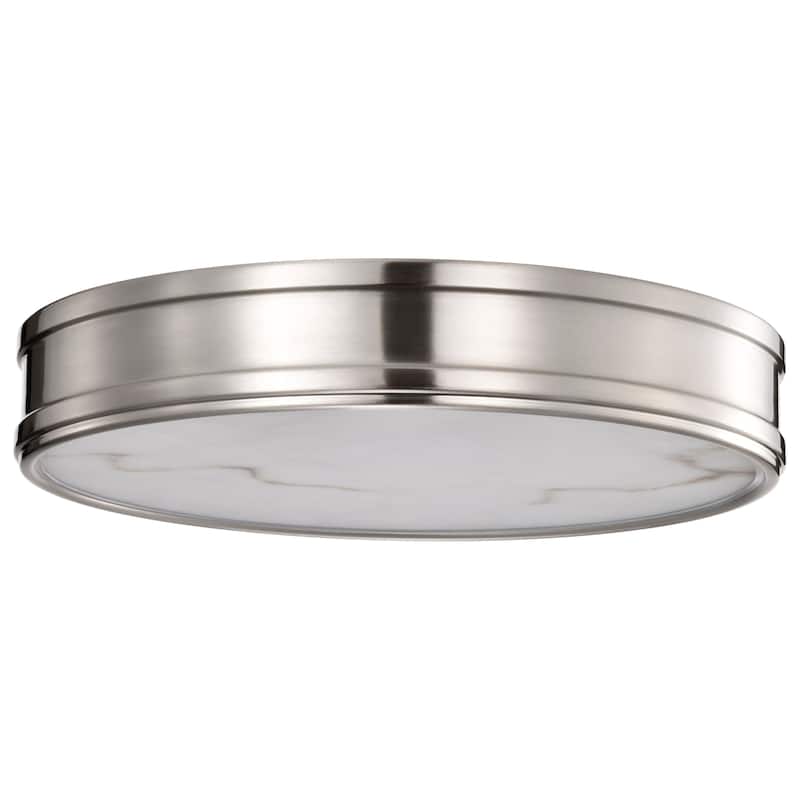 Kendall - 14 Inch LED Flush Mount - Brushed Nickel with Alabaster Glass - Brushed Nickel