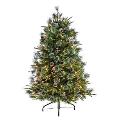 5' Snowed Tipped Clermont Mixed Pine Christmas Tree - 60