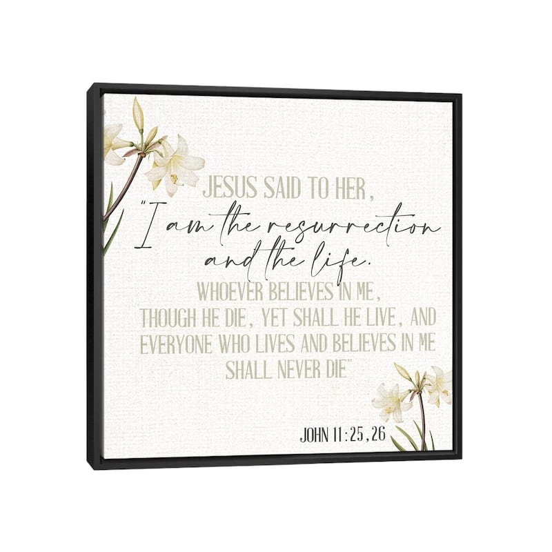 iCanvas "Jesus Said" by Kimberly Allen Framed Canvas Print - Black - 18x18