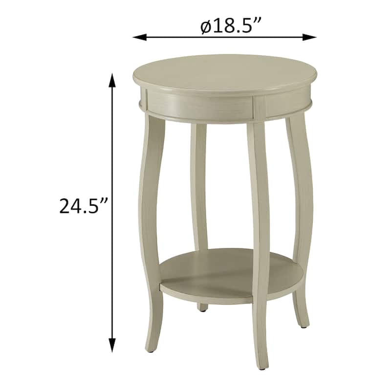 Round Side Table with Bottom Shelf