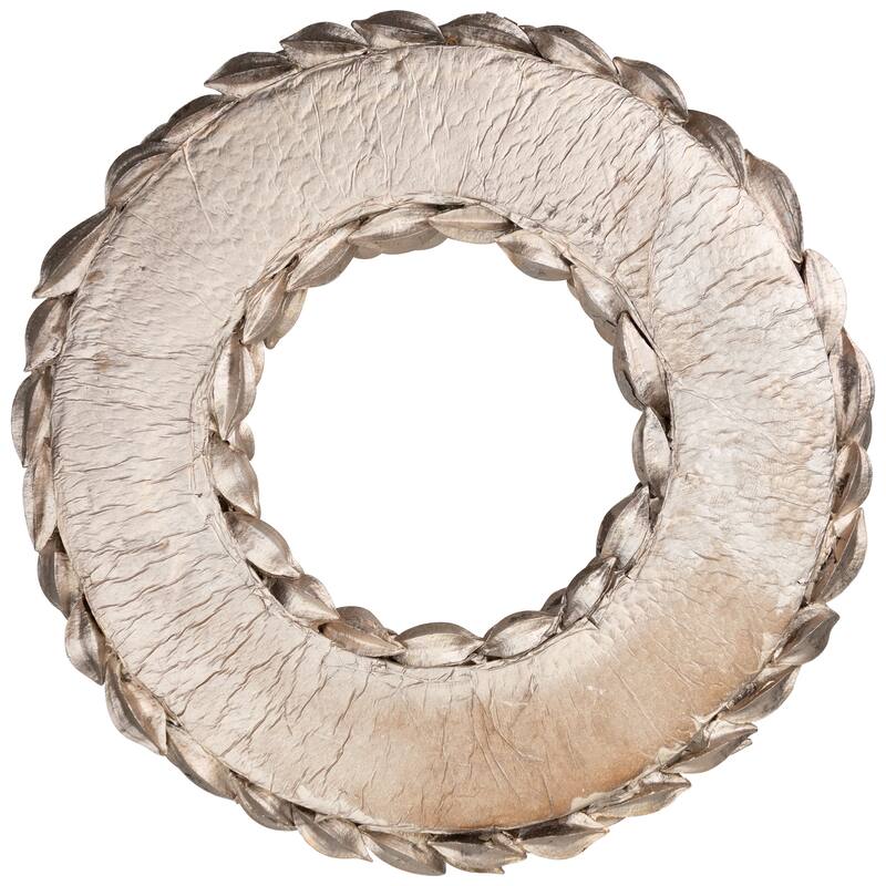 Champagne Gold Budding Leaves Glitter Christmas Wreath, 11.5", Unlit