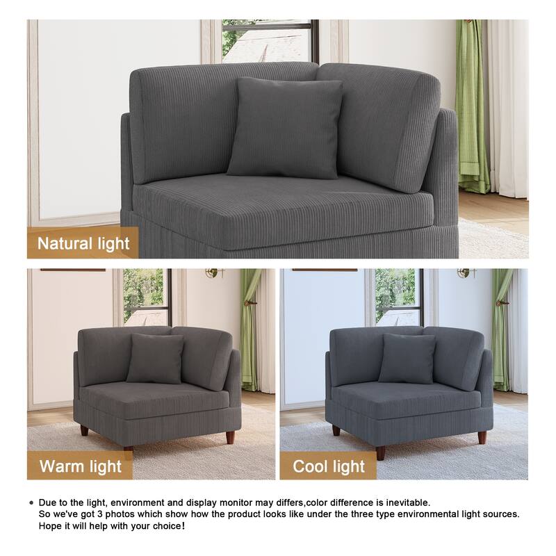 Modular Corduroy Armchair Sofa Accent Chair