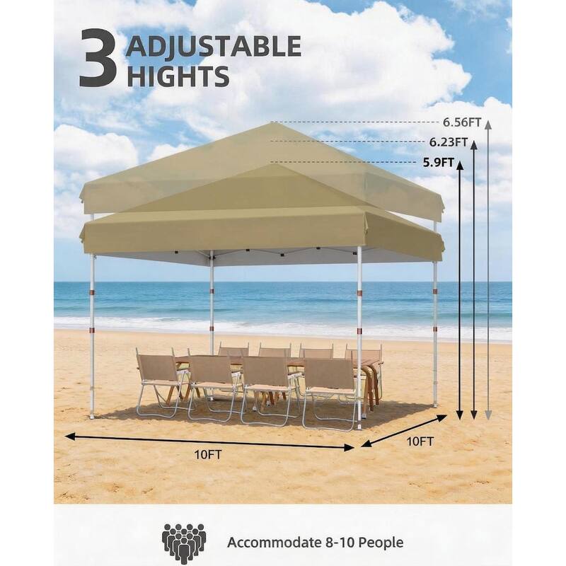 Folding Pop Up Canopy Tent, Height Adjustable