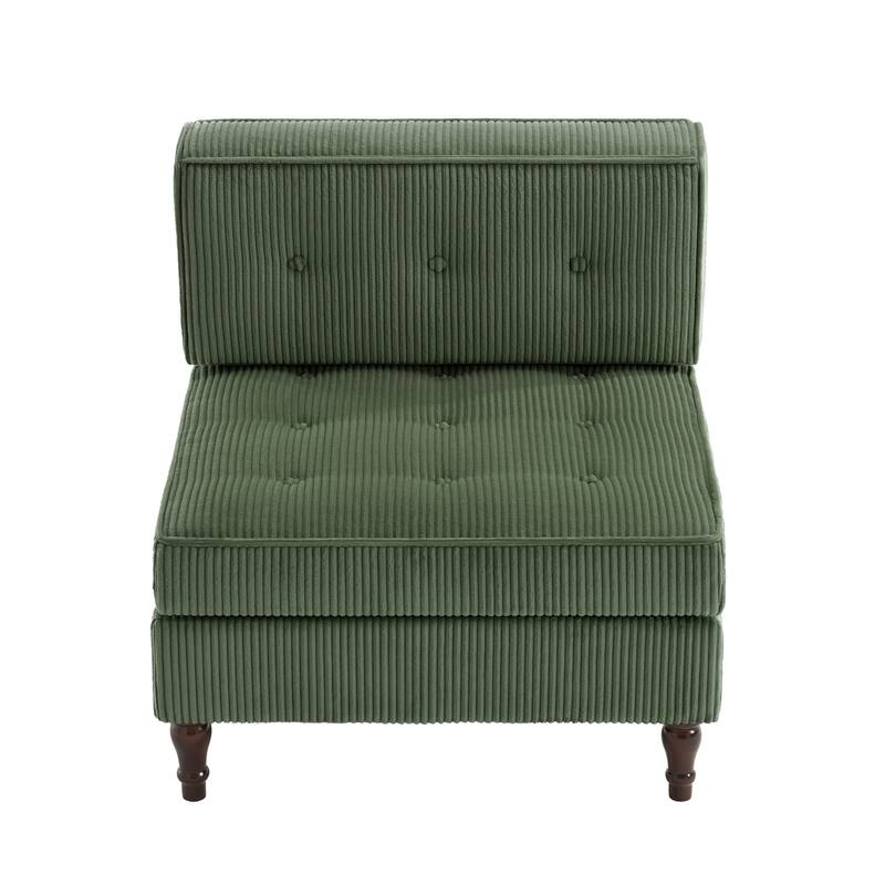 Modular Corduroy Armless Chair Upholstered Lounge Sofa
