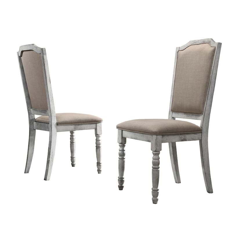 Turned Leg Wood Dining Chair Set of 2