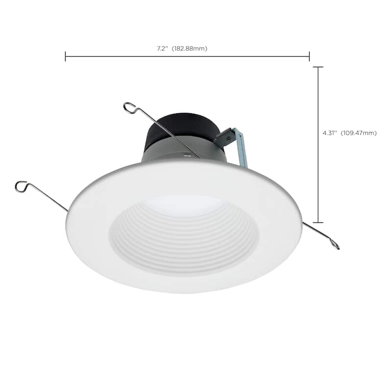 Retrofit Deep Baffle 8/10.5/13.5Ws 27K/30K/35K/40K/50K CCT 5-6In Round White 120V
