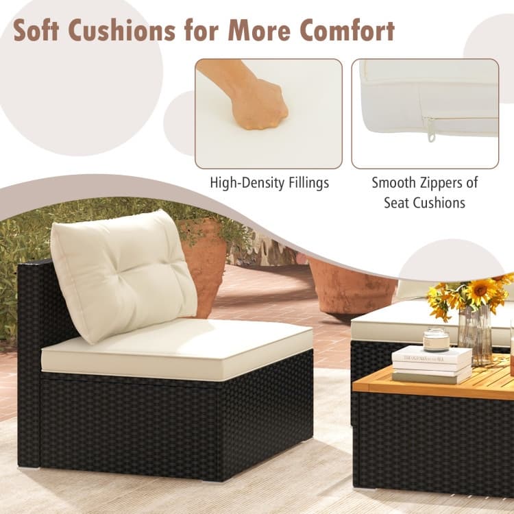 5-Piece Modern Outdoor Furniture Set for Backyard and Poolside - 27" x 25" x 25.5" (L x W x H)