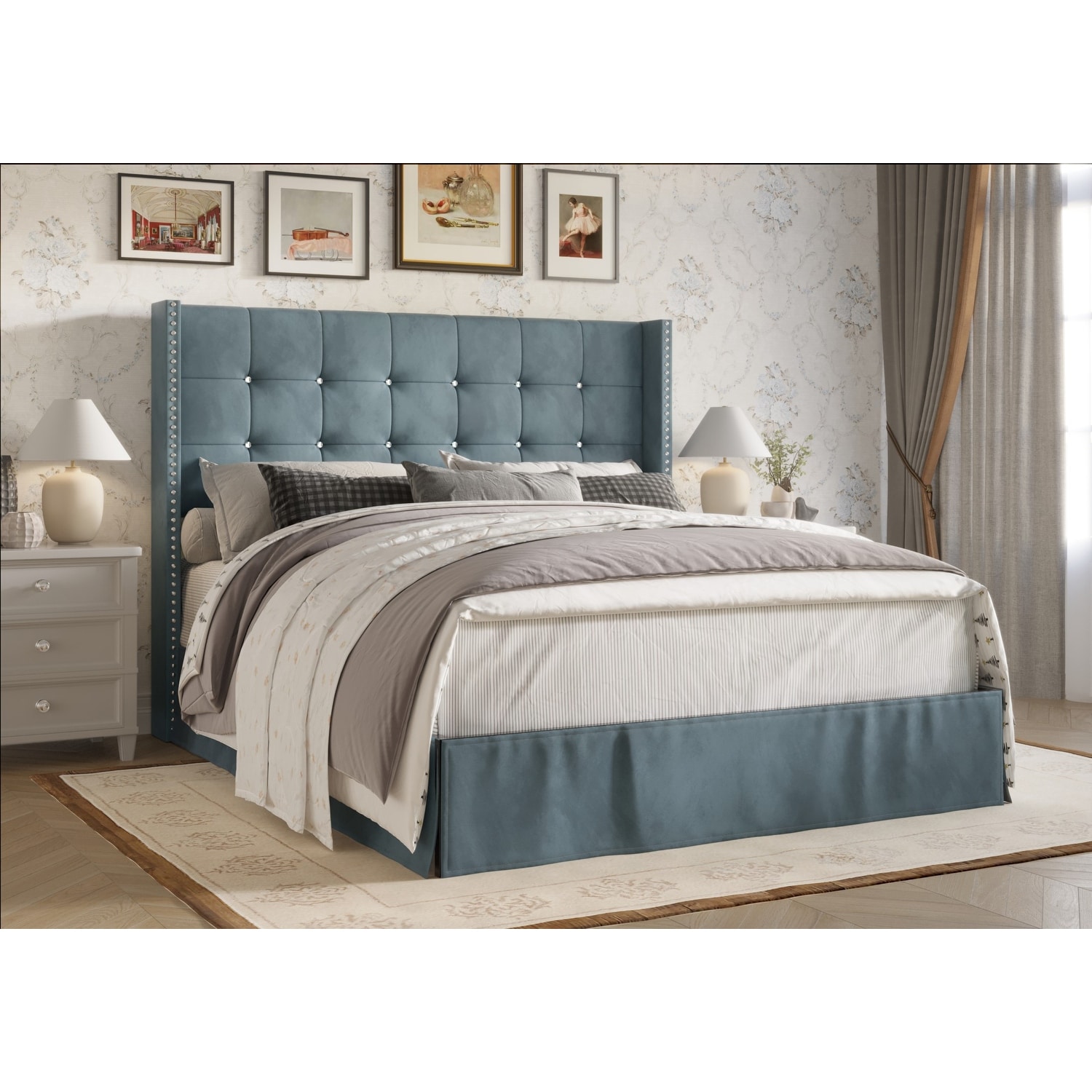 Greyleigh aadvik tufted top upholstered standard bed