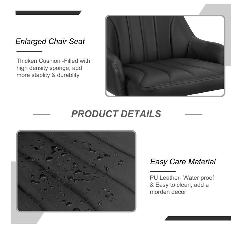 VECELO Set of 2 Adjustable Height Barstool with Footrest and Back Upholstered Bar or Counter Height Stool and Parts