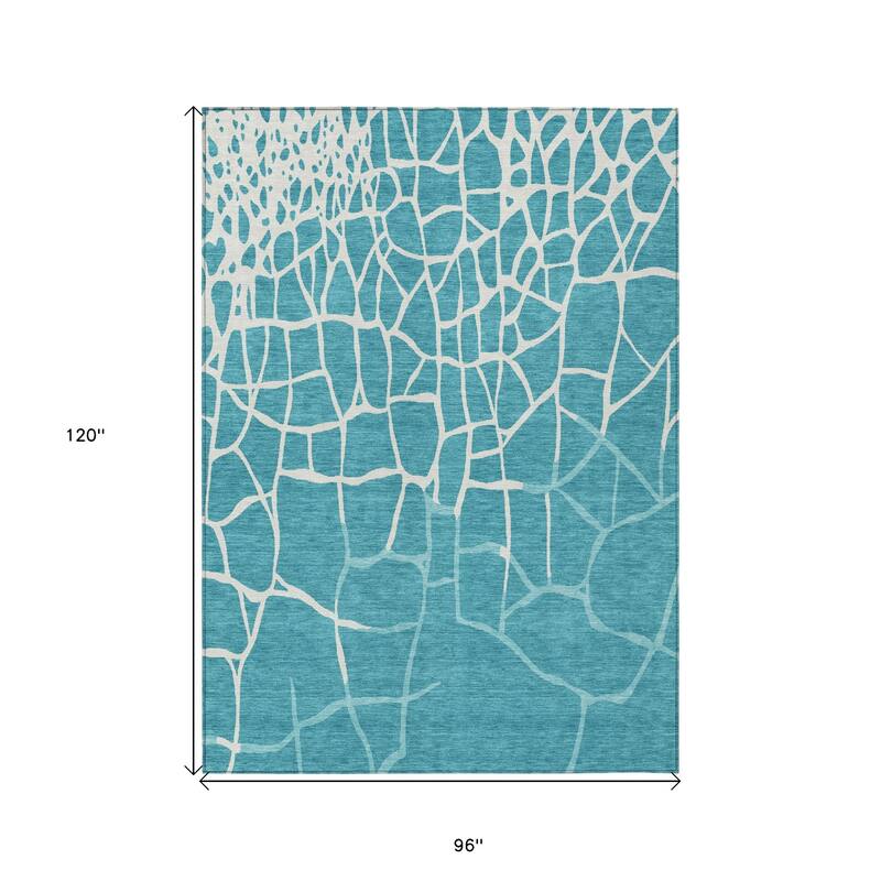 HomeRoots Abstract Transitional Rectangle Outdoor Rug