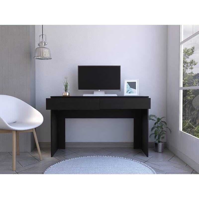2-Drawer Computer Desk with wood legs