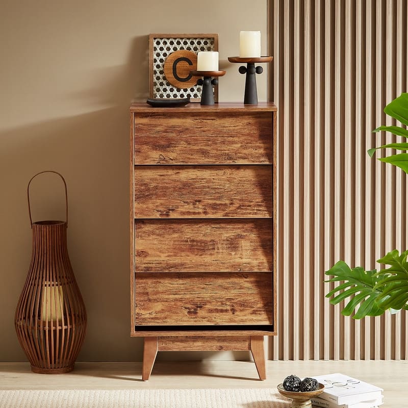 Mieres Dresser for Bedroom, 37" Tall Dresser Chest of Drawers, Hidden Drawer Handle, Storage Drawer Organizer