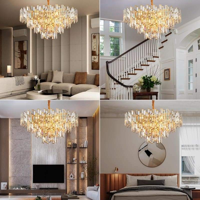 KAYLA 24in Chandelier 10-Light Crystal Chandelier