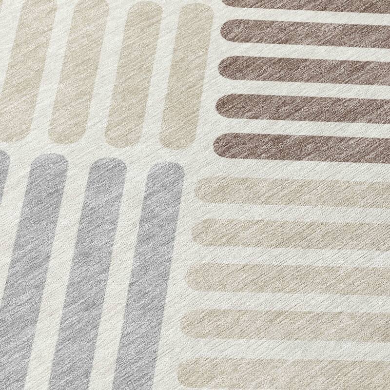Machine Washable Indoor/ Outdoor Modern Weave Chantille Rug