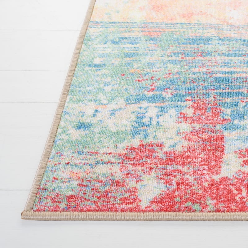 SAFAVIEH Paint Brush Machine Washable Slip Resistant Boushra Rug