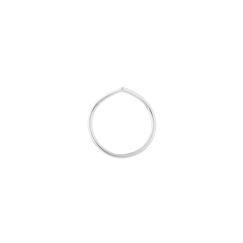Marquee Jewels 14K Solid White Gold V Shaped Ring
