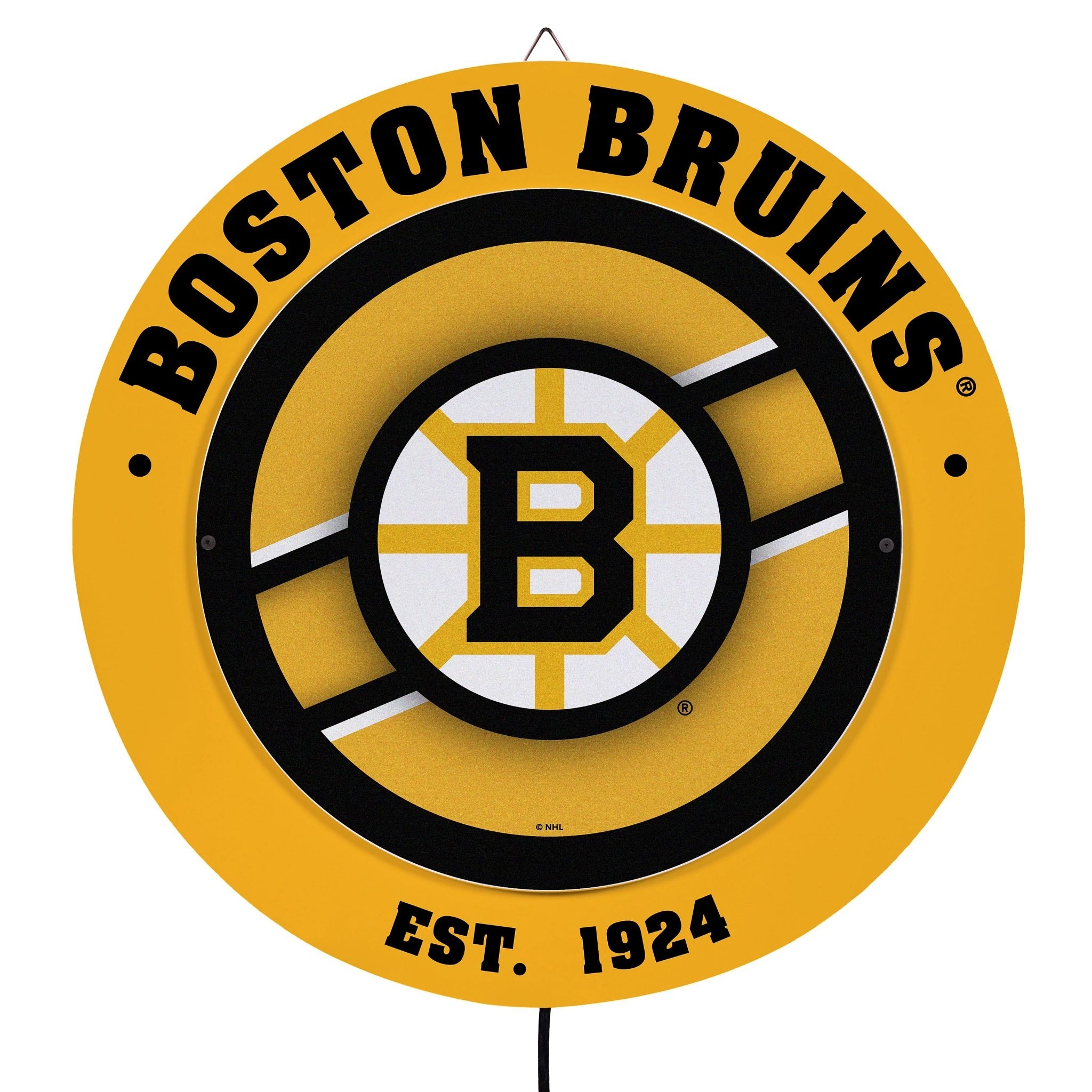 Boston Bruins LED Metal Lit Wall Sign Decor