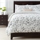 preview thumbnail 6 of 6, Chanasya Botanical Layered Leaf Ultra Soft Duvet Cover Set Leaf Gray Crème - Full - Queen
