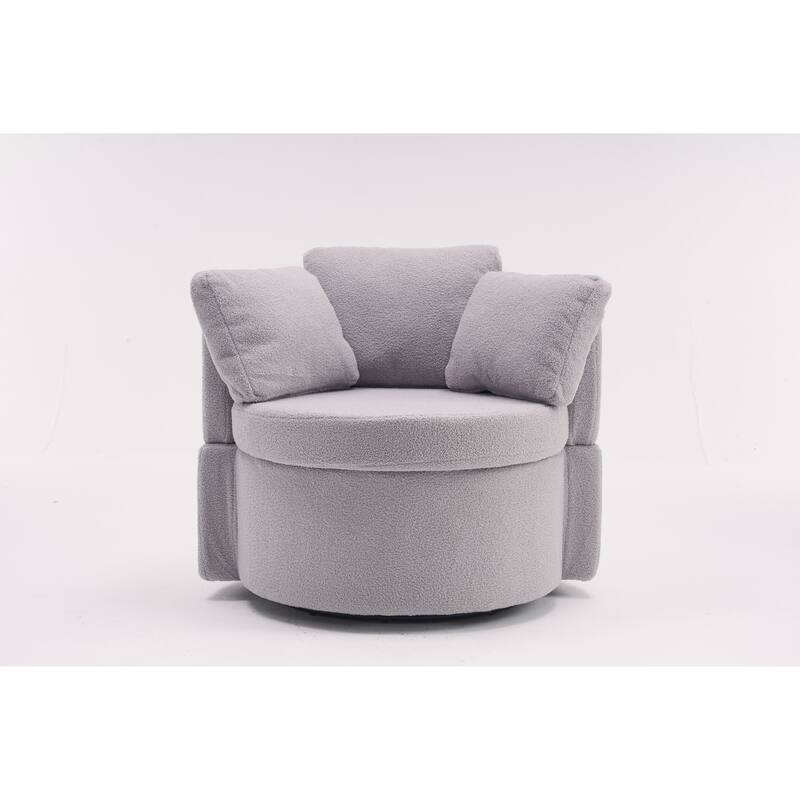 31.5" Swivel Barrel Chair with Storage