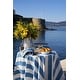 preview thumbnail 11 of 16, Couleur Nature St. Tropez Tablecloth - Blue Stripes - 59" x 59"