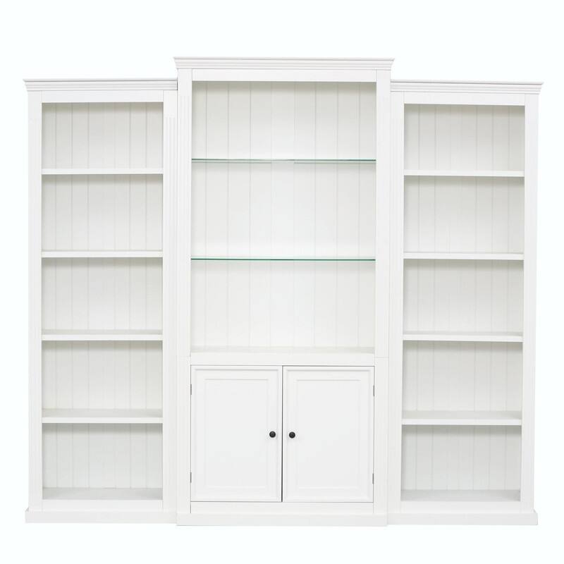 78.75" Tall 3-Piece Bookcase Set with Adjustable 5-Color LED Light, Retro Glass Display Shelves for Living Room or Office