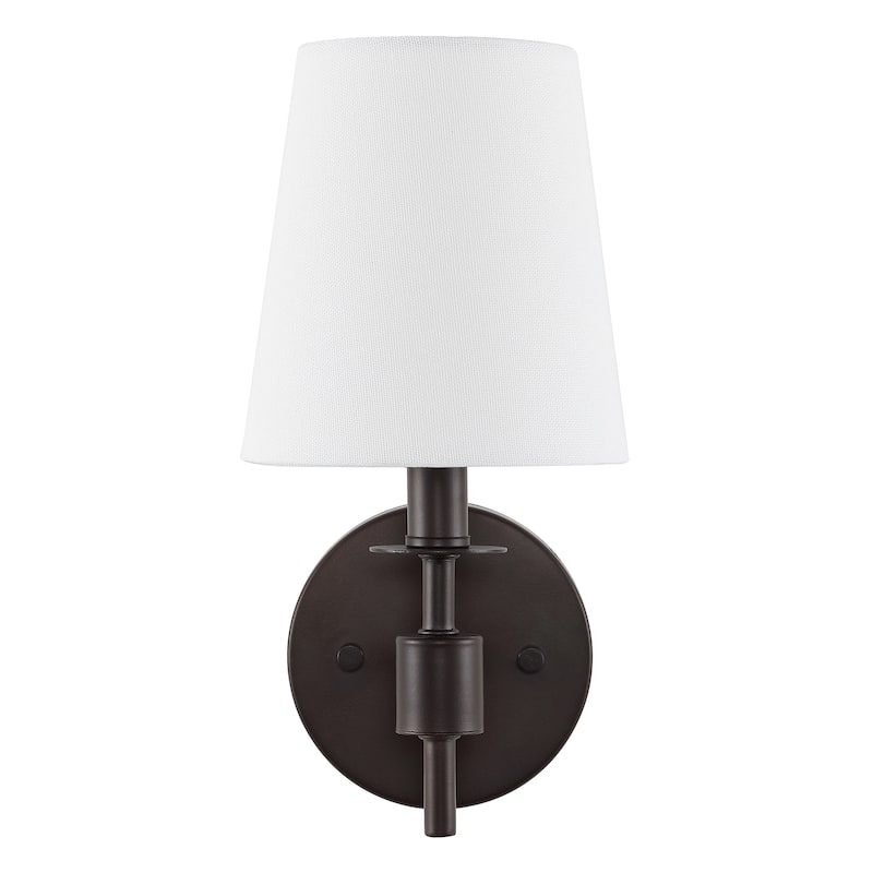 SAFAVIEH Lighting Dalany 7-inch Fabric Shade Wall Sconce with Bulbs (Set of 2) - 7 in. W x 5.5 in. D x 11 in. H