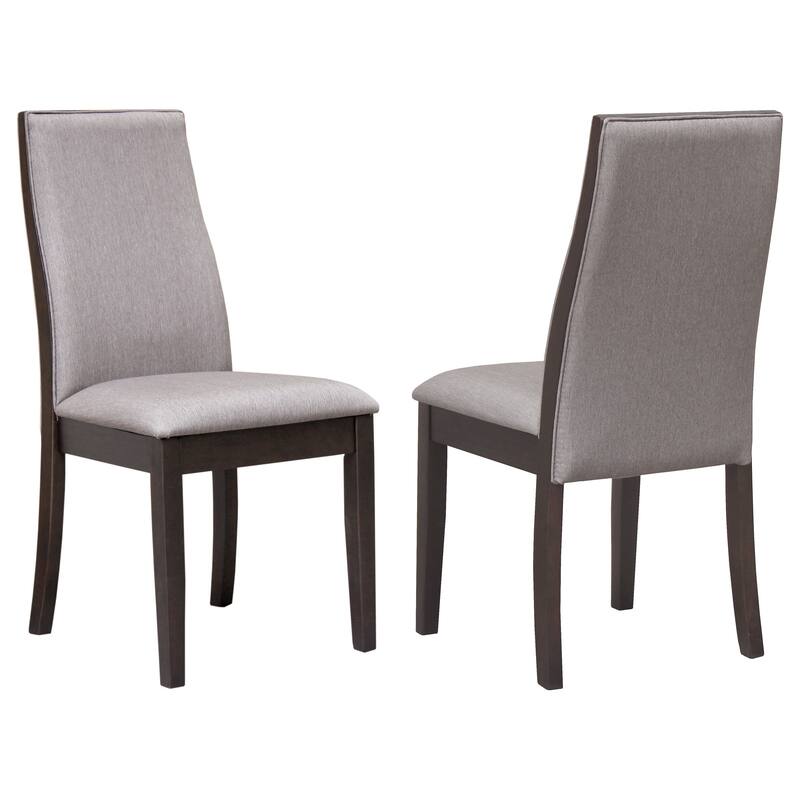 2pc Set Transitional Dining Chair Wood Frame Ergonomically Shaped Chair Back Upholstered