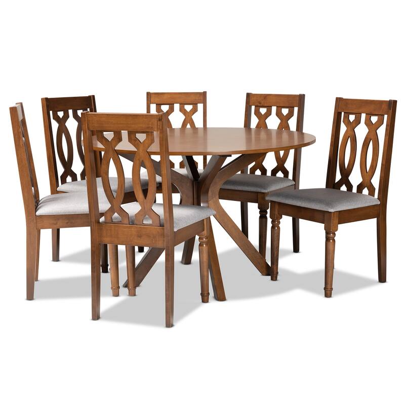 Callie Modern and Contemporary 7-Piece Dining Set - Grey