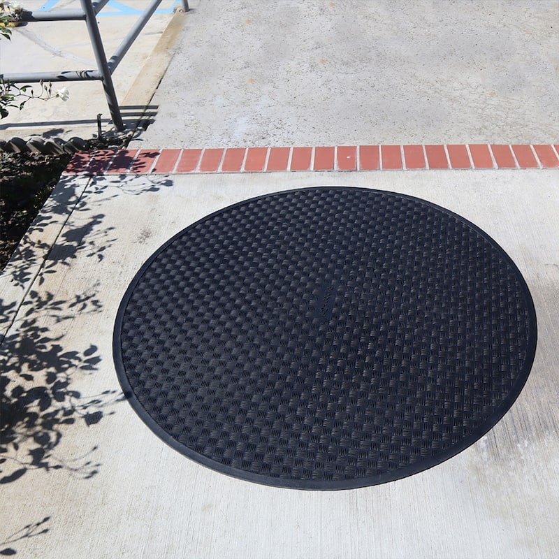 Rubber-Cal Circular Rubber Mat - 54" Diameter - 54in Diameter