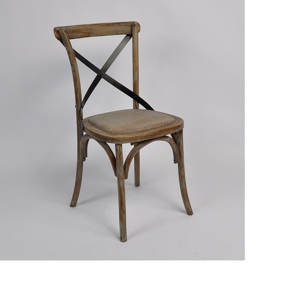 Cross back rattan store chair