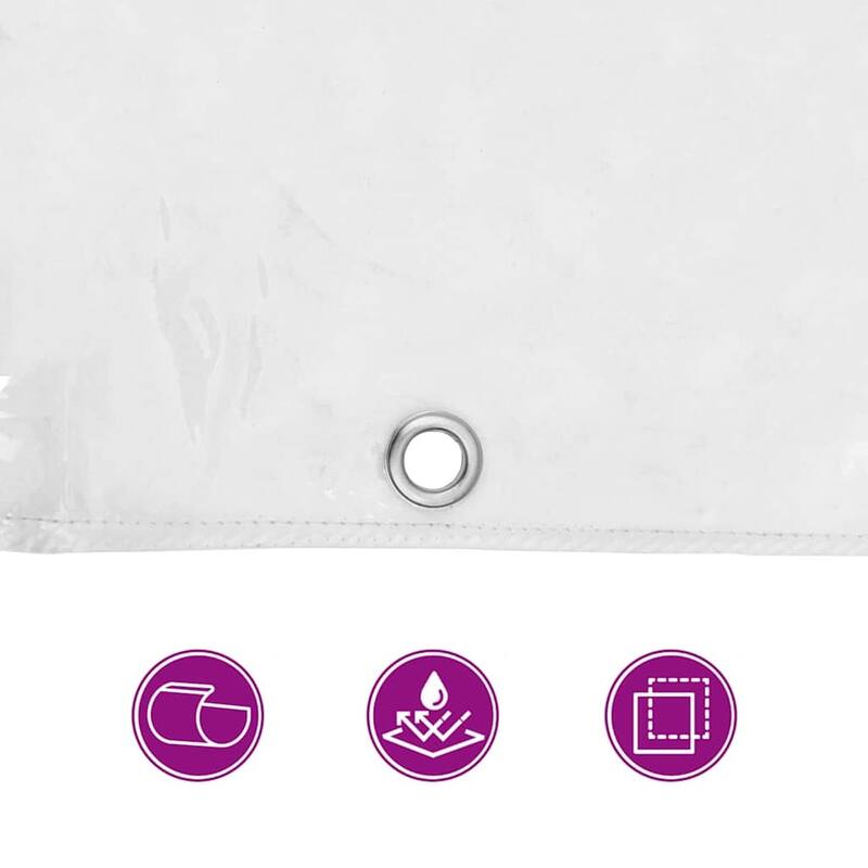 vidaXL Clear Tarpaulin with Eyelets 6.6/9.8x6.6/9.8/13.1/16.4/19.7/26.2' PVC - Transparent