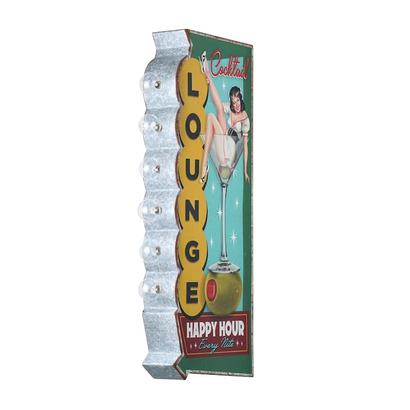 Metal LED Cocktail Lounge Every Nite Marquee Wall Sign - 23.75" x 9" x 3"
