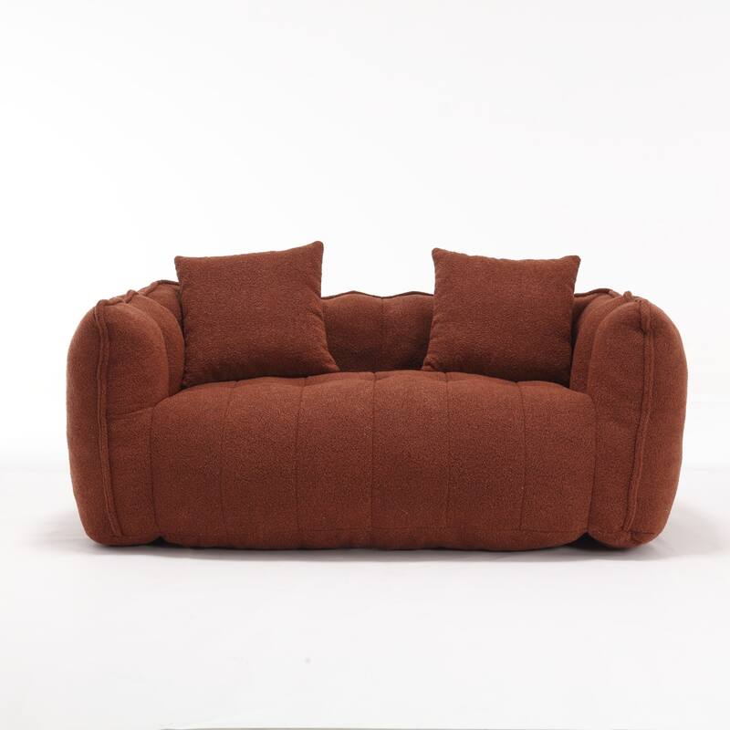 Soft Bean Bag Chair for Adults, Cozy Lazy Bean Bag Sofa, 2 Seat with Armrests for Home