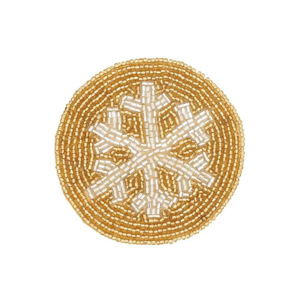 Snowflake Sparkle Beaded Coaster (Set of 4) - 4"