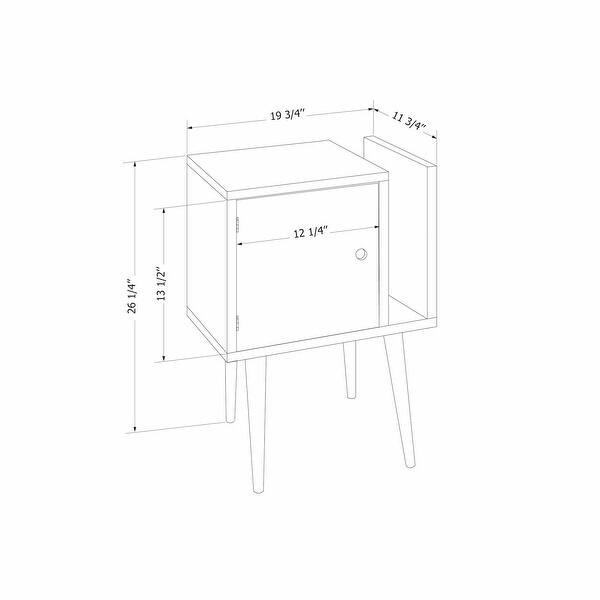 South Shore Kodali Solid Wood End Table with Storage Bed Bath
