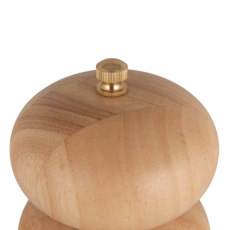 Rubberwood Salt and Pepper Mill - 3.0"L x 3.0"W x 5.13"H