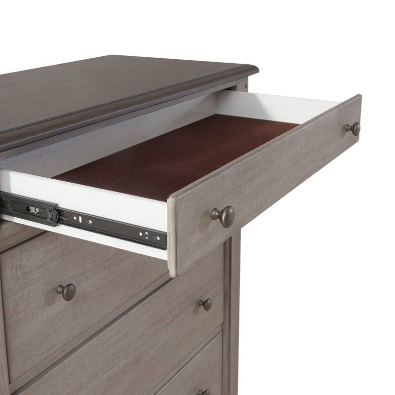 Ivy Hollow Weathered Linen Dusty Taupe 5 Drawer Chest
