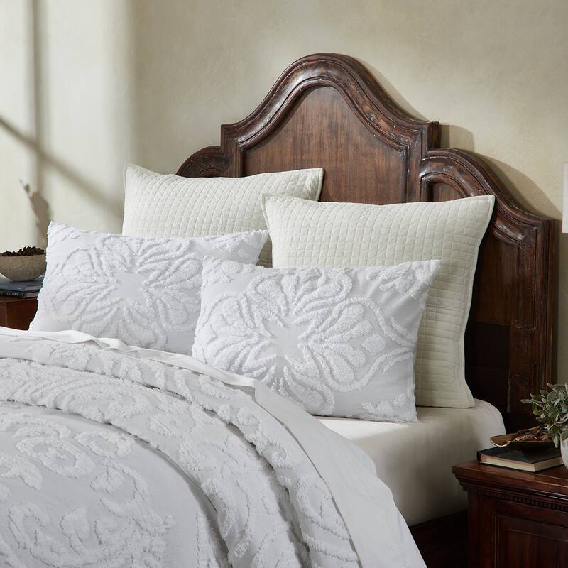 Better Trends Rylee Collection 100% Cotton Tufted Floral Design Bedspread Set-Smooth, Durable, Machine Washable & Tumble Dry
