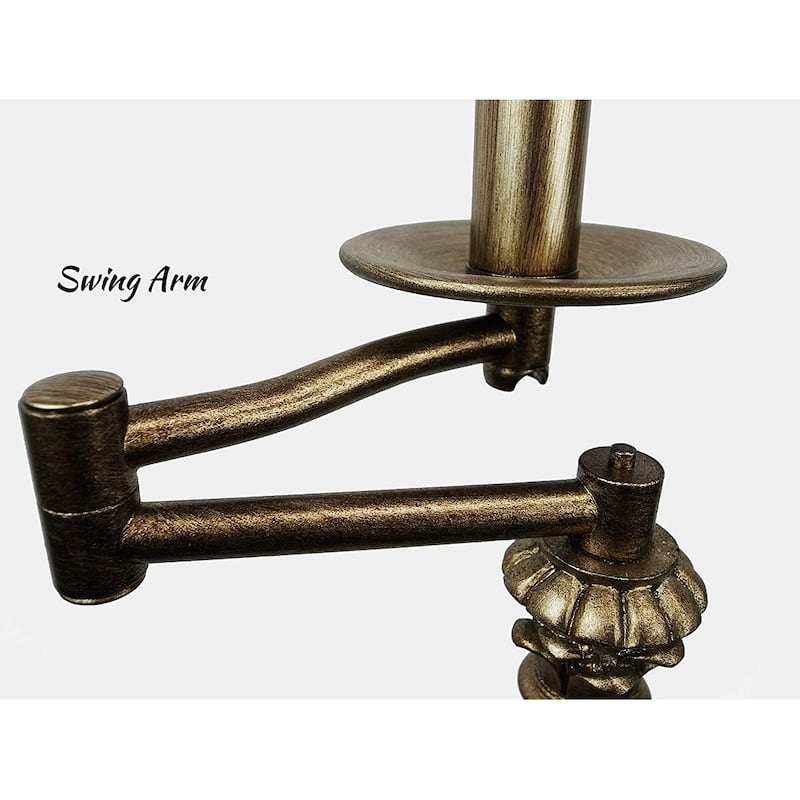 Mestar Decor 61 inch Rustic Brass Swing Arm Floor Lamp - 61"