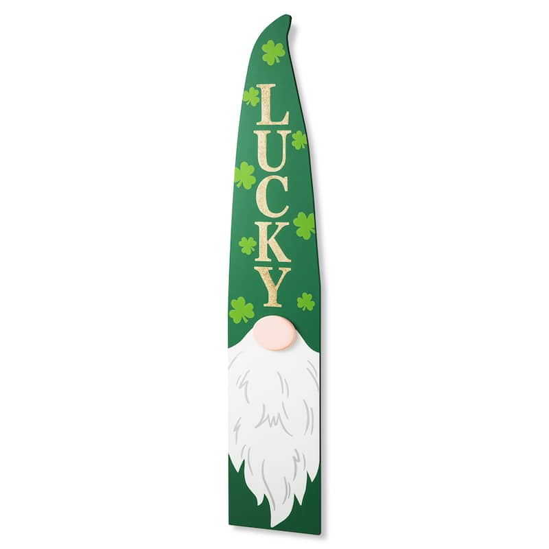 Glitzhome 42"H St. Patrick's Wooden Gonme Porch Decor