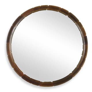 Uttermost Auger Amber Glass Round Mirror